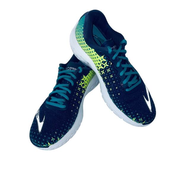 Brooks Pureflow 5 Blue Yellow 3D Fit Print Running 120291B166M Women's Size 8 - Picture 1 of 6